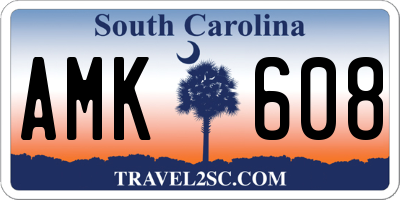 SC license plate AMK608