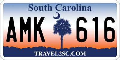 SC license plate AMK616