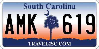 SC license plate AMK619