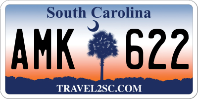 SC license plate AMK622