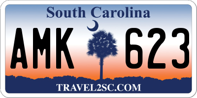 SC license plate AMK623