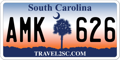SC license plate AMK626