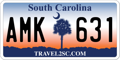 SC license plate AMK631