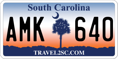 SC license plate AMK640