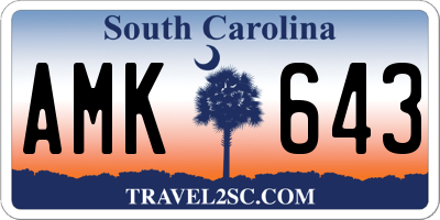 SC license plate AMK643
