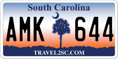 SC license plate AMK644