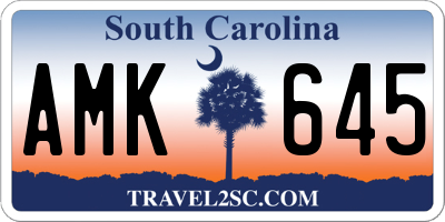 SC license plate AMK645