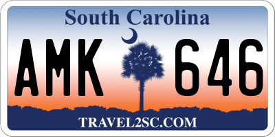 SC license plate AMK646