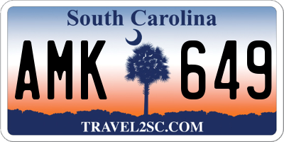 SC license plate AMK649