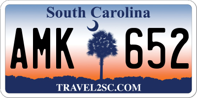 SC license plate AMK652