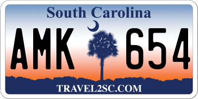 SC license plate AMK654