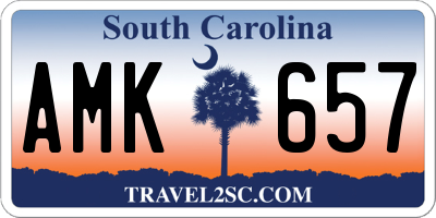 SC license plate AMK657