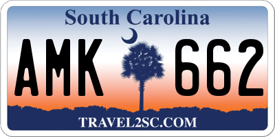 SC license plate AMK662