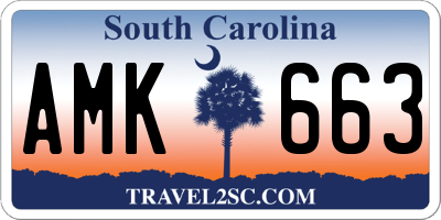 SC license plate AMK663