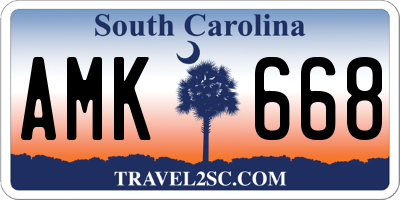 SC license plate AMK668