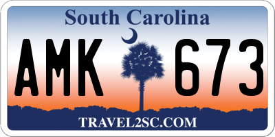 SC license plate AMK673