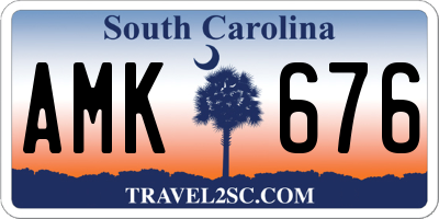 SC license plate AMK676