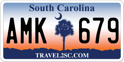 SC license plate AMK679