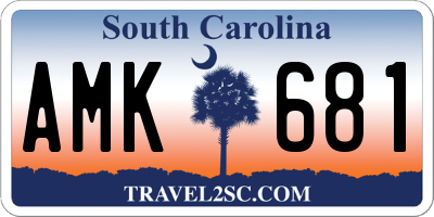 SC license plate AMK681