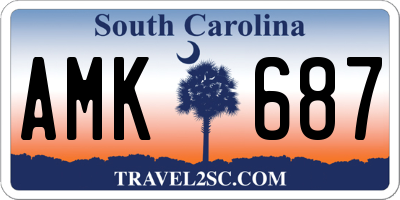 SC license plate AMK687