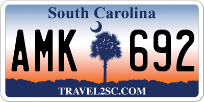 SC license plate AMK692