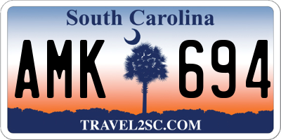 SC license plate AMK694