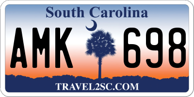 SC license plate AMK698