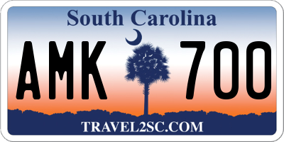 SC license plate AMK700