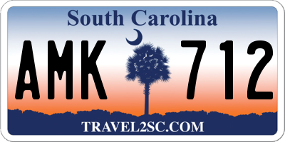 SC license plate AMK712