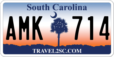 SC license plate AMK714