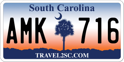 SC license plate AMK716