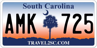 SC license plate AMK725