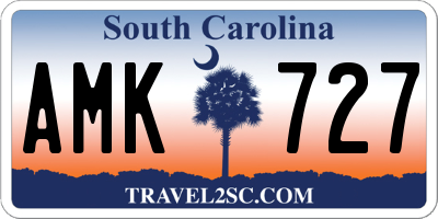 SC license plate AMK727
