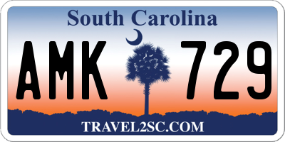 SC license plate AMK729