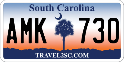 SC license plate AMK730