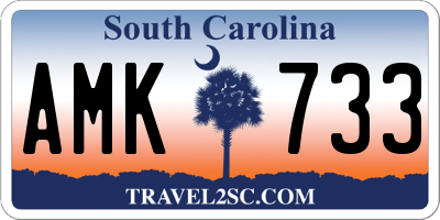 SC license plate AMK733