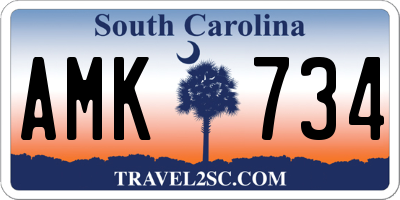 SC license plate AMK734
