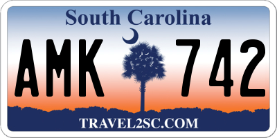 SC license plate AMK742