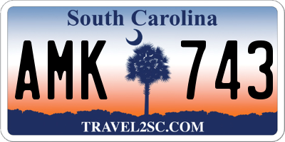 SC license plate AMK743