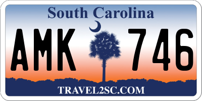 SC license plate AMK746