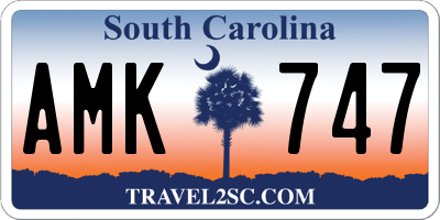 SC license plate AMK747
