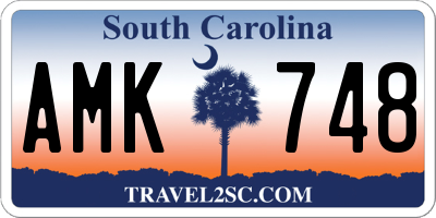 SC license plate AMK748