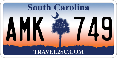SC license plate AMK749