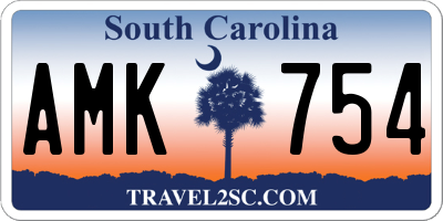 SC license plate AMK754