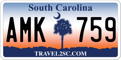 SC license plate AMK759