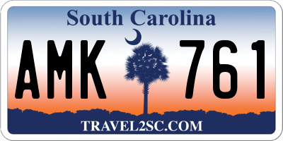 SC license plate AMK761