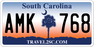 SC license plate AMK768