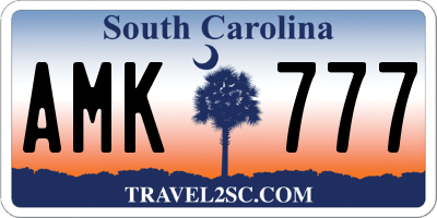SC license plate AMK777