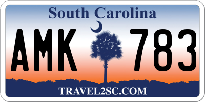 SC license plate AMK783
