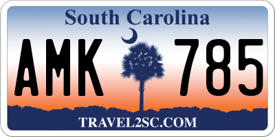 SC license plate AMK785